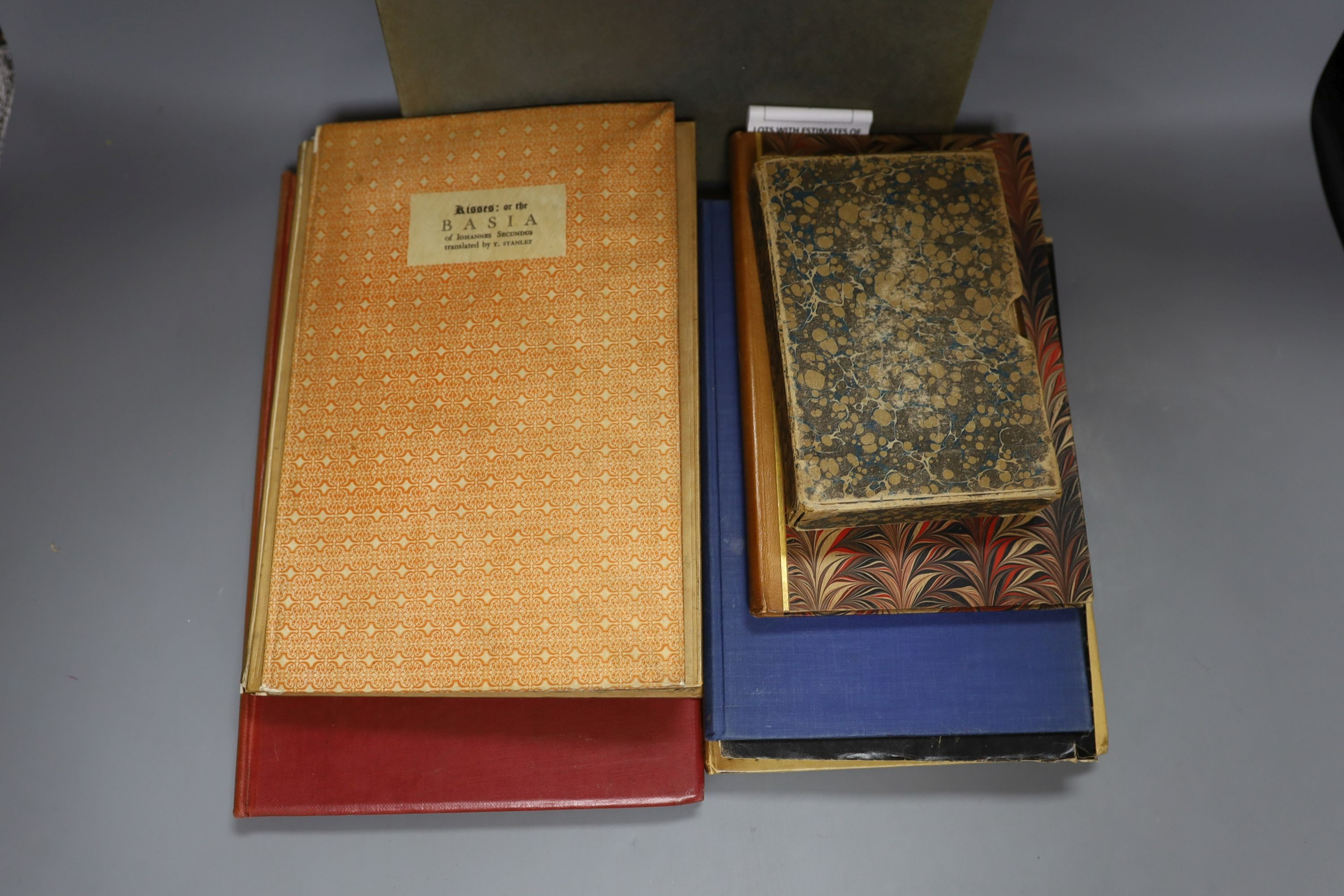 Nonesuch Press - 3 works - Secundus, Iohannes - Kisses: Being the Basia of Iohannes Secundus, translated by Thomas Stanley, 1923; Butler, Stanley - Butleriana, 1932; Hamilton, George Rostrevor - The Latin Portrait, 1929,